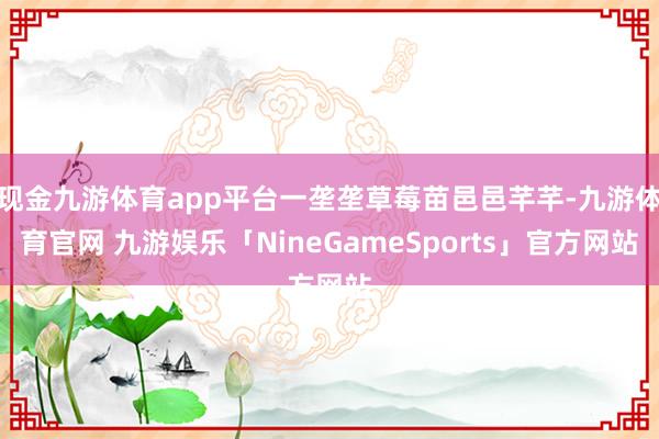 现金九游体育app平台一垄垄草莓苗邑邑芊芊-九游体育官网 九游娱乐「NineGameSports」官方网站