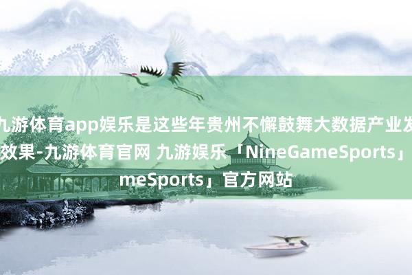 九游体育app娱乐是这些年贵州不懈鼓舞大数据产业发展的一大效果-九游体育官网 九游娱乐「NineGameSports」官方网站